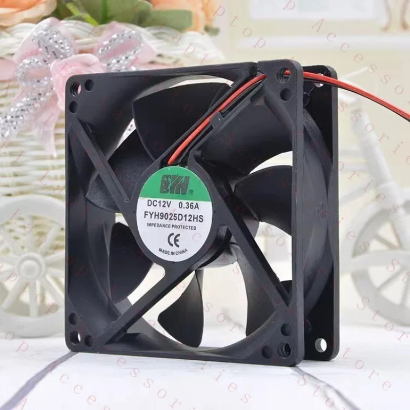 FYH FYH9025D12HS DC12V 0.36A 9225 9.2CM 2선식 냉각팬