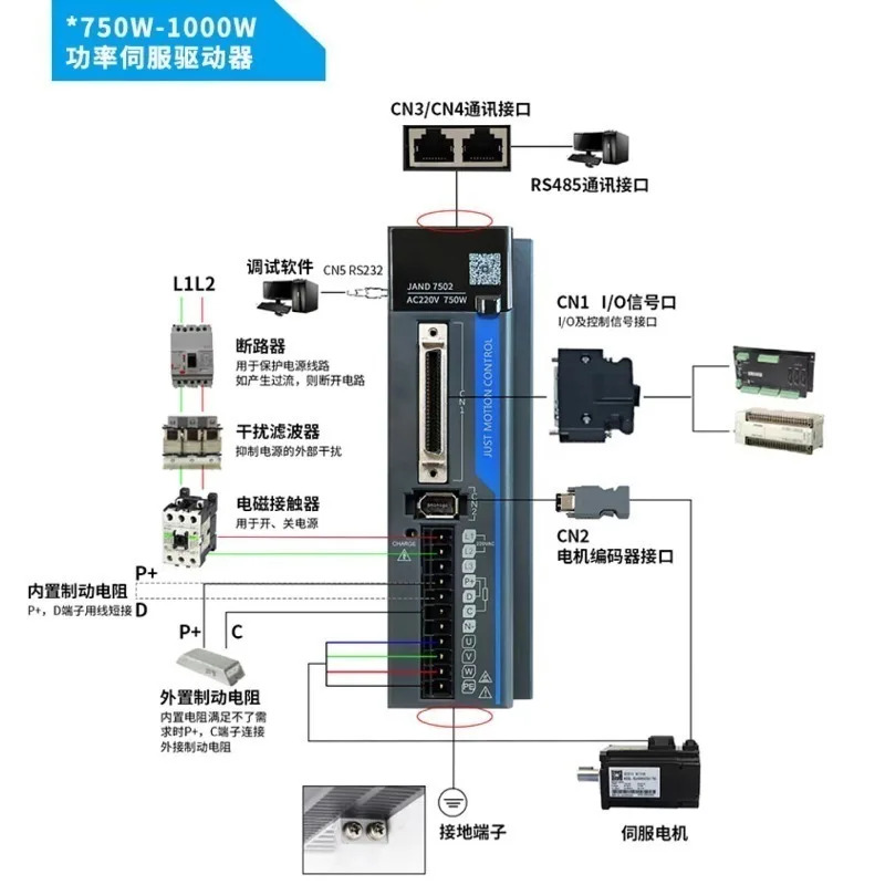 JAND750280JASM507230K-17BCZ AC 서보모터 드라이버 세트 750W