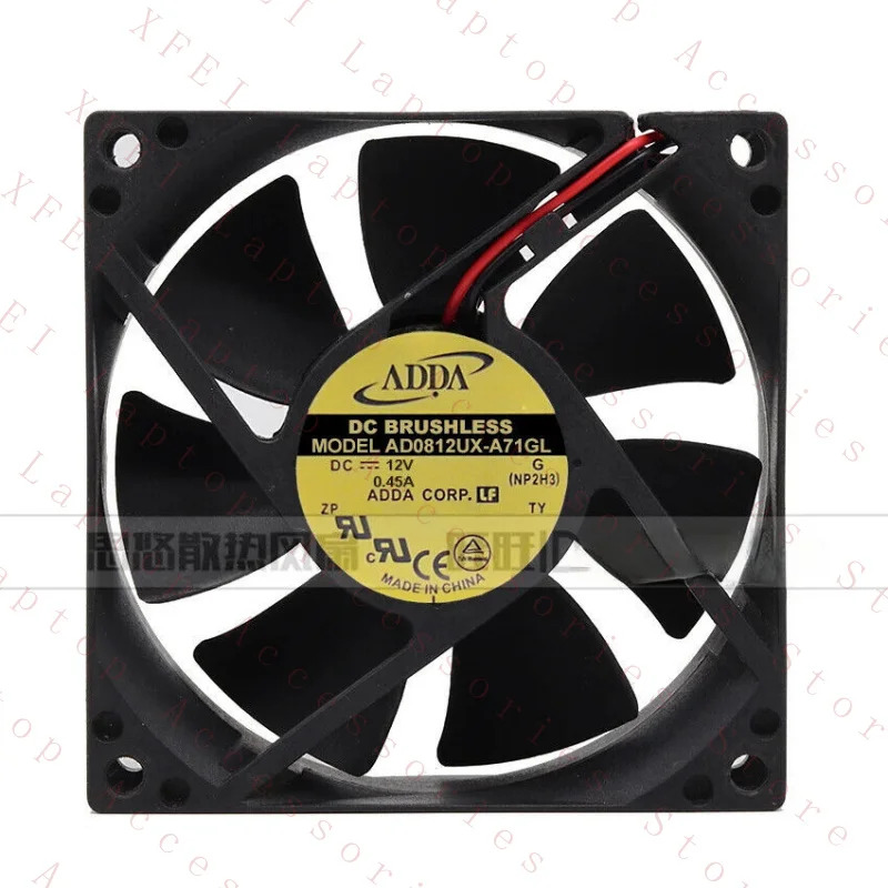 C AD0812UX-A71GL 8CM 8025 DC12V 0.45A 축방향 팬 풍량 컴퓨터 케이스