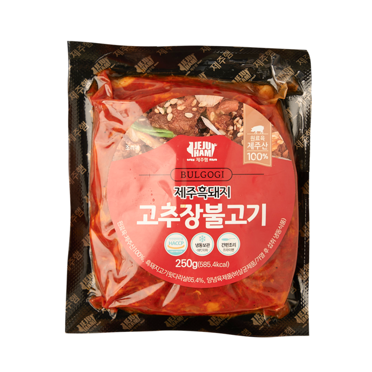 제주햄 제주흑돼지 양념 돼지불고기 고추장, 250g, 5개 - 상품 이미지