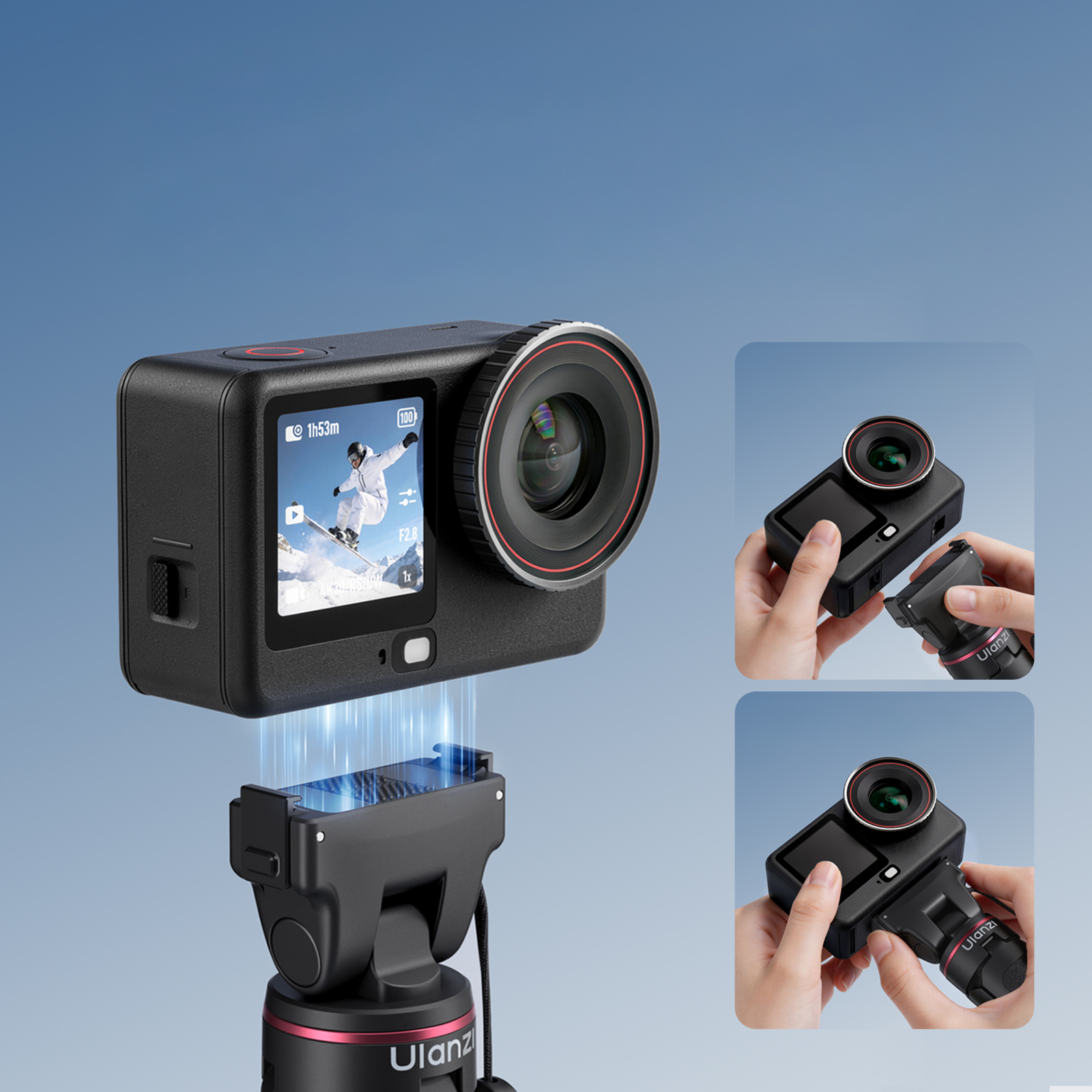 울란지 MT99 DJI 오즈모 액션6 나노 전용 미니 셀카봉 삼각대 거치대 - 상세 이미지 3