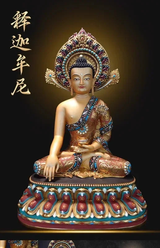 보라색 연꽃 수공예 그림 석가모니 여래 황금색 재물신 잔발라 생명 7인치 10인치