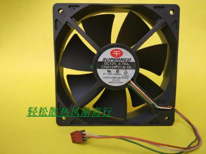 SUPERRED CHA12012CB-TA-F 12V 0.70A 12038 120 x 38MM3 와이어 PWM 온도 제어 냉각팬
