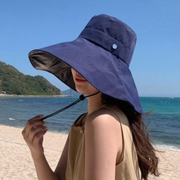 와이드캡 여성 버킷 햇 사파리 여름 버킷 햇 자외선 암막 - 상품 이미지