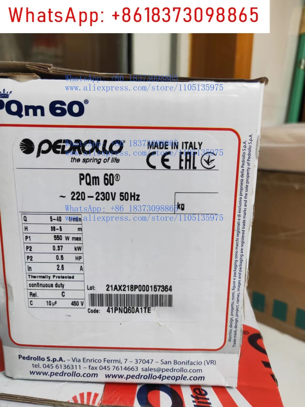 오리지널 이탈리아 페드로 페드롤로 펌프 기계 도구 EDM 와이어 커팅 칠러 PQM60