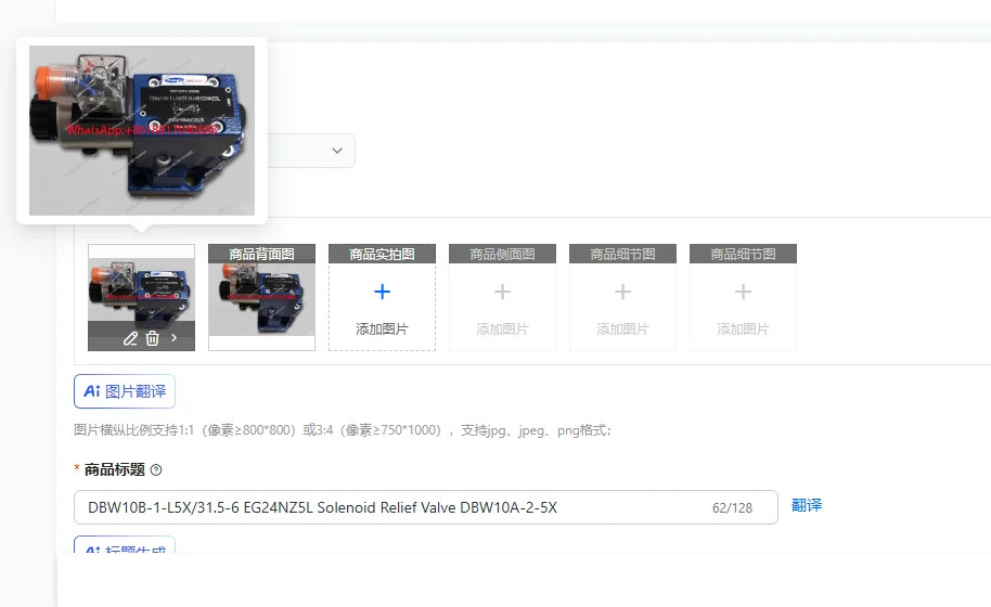 DBW10B-1-L5X/31.5-6 EG24NZ5L 솔레노이드 릴리프 밸브 DBW10A-2-5X