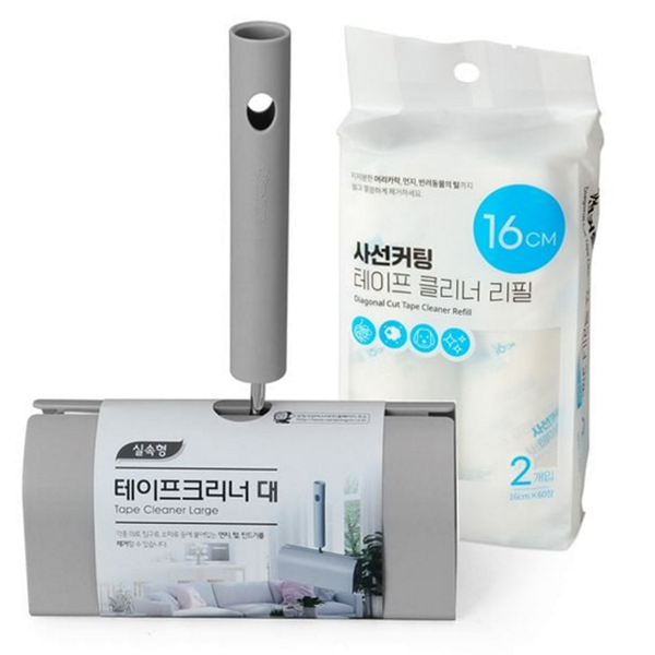 롤러형 테이프 클리너 돌돌이 찍찍이 클리너 청소용 사선 리필 대형 - 상품 이미지