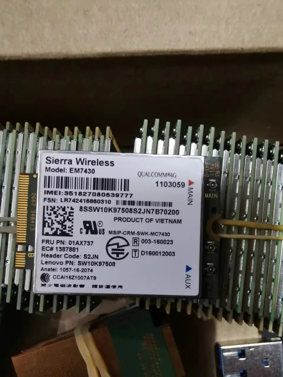 Thinkpad X270 T470s X1c 대 EM7430 풀 네트콤 4G 모듈 01AX737리퍼