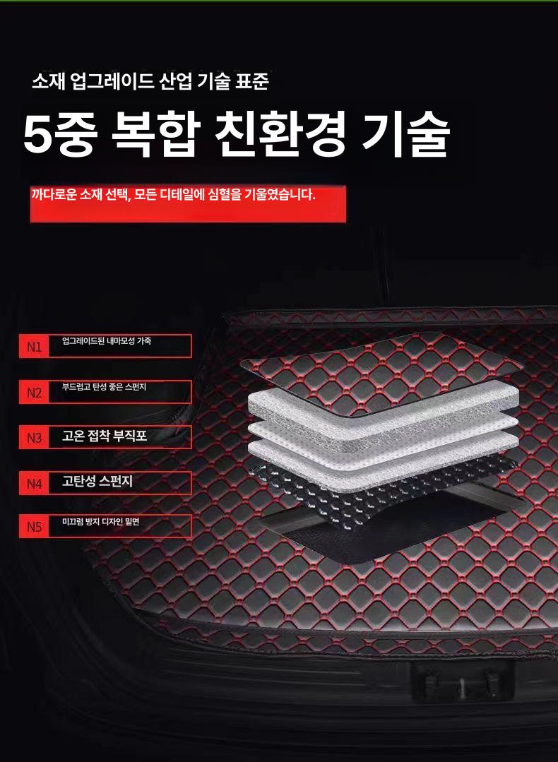 차량용 접이식 매트리스 자동차 침대 뒷자리 차박용 인조가죽 폼 평탄화 SUV 세단 블랙 [1단계 두꺼운형] 사계절용 라텍스 보관 가방 - 상세 이미지 4
