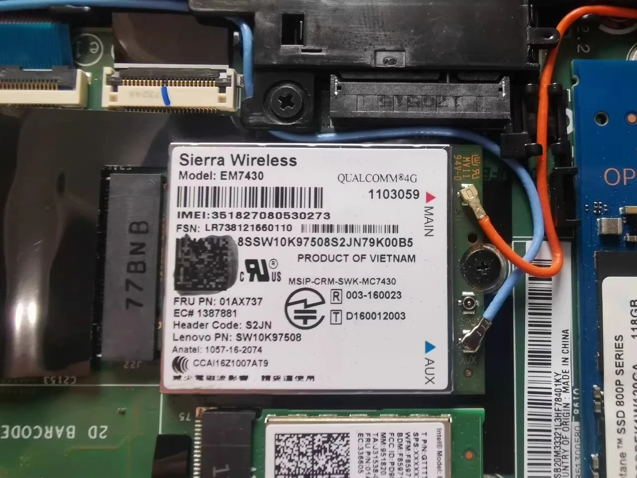 Thinkpad X270 T470s X1c 대 EM7430 풀 네트콤 4G 모듈 01AX737리퍼