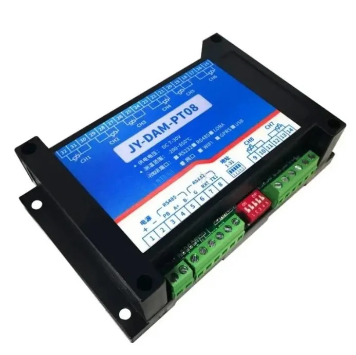 8채널 PT100 24비트 입력 열전대 온도 수집 모듈 Modbus RS232 RS485 USB 이더넷 Wifi GPRS