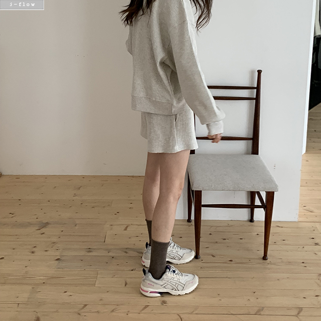 토플 밴딩 자수 와플 반바지 4col 봄 여름 트레이닝 숏 4부 데일리 포켓 제이플로우 - 상세 이미지 4