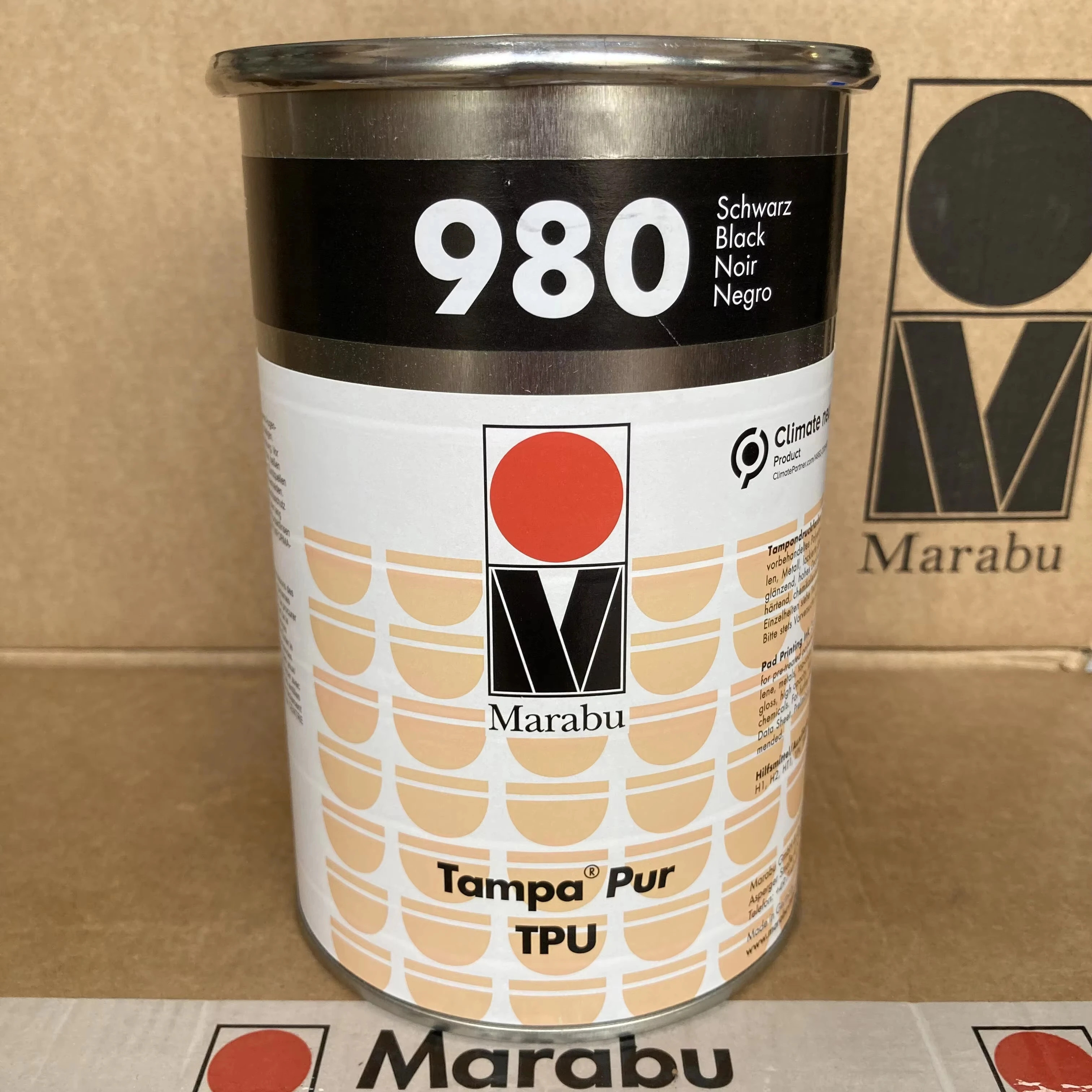 마라부 TPU980 블랙 패드 프린팅 잉크 PP PA 금속 - 1L