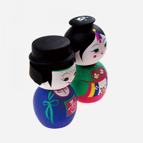 목각흔들인형 신랑신부 한복 전통 장식인형 - 상세 이미지 3
