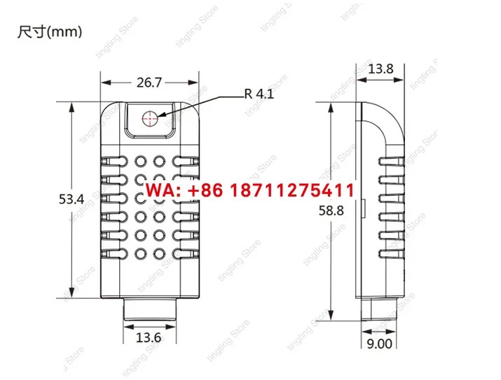 2 PCS AM2301 온도 습도 센서 모듈 Aosong 완전 보정된 디지털 출력 단일 AM2301A