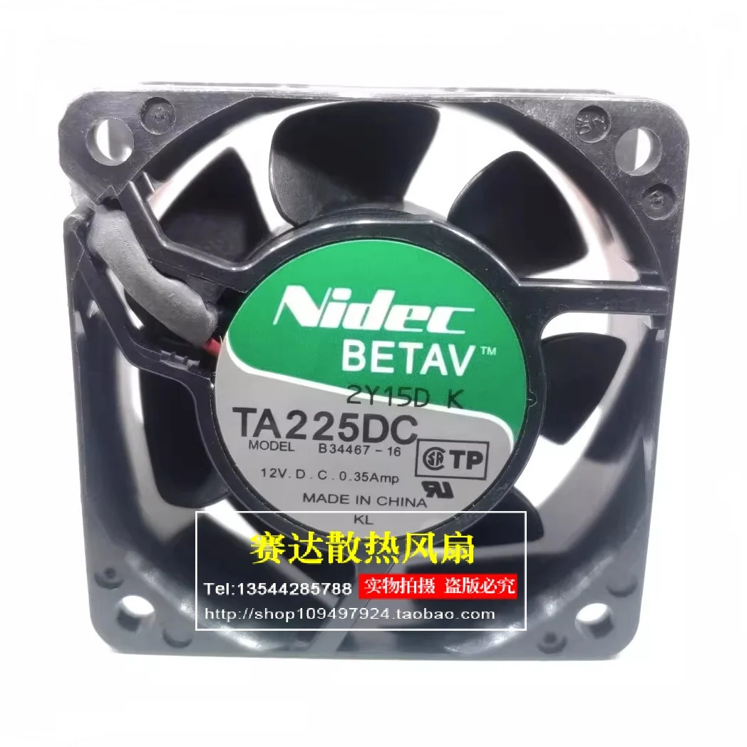 JFG 니덱 TA225DC B34467-16 6025 12V 0.35A 볼 쿨링 팬 60x60x25mm
