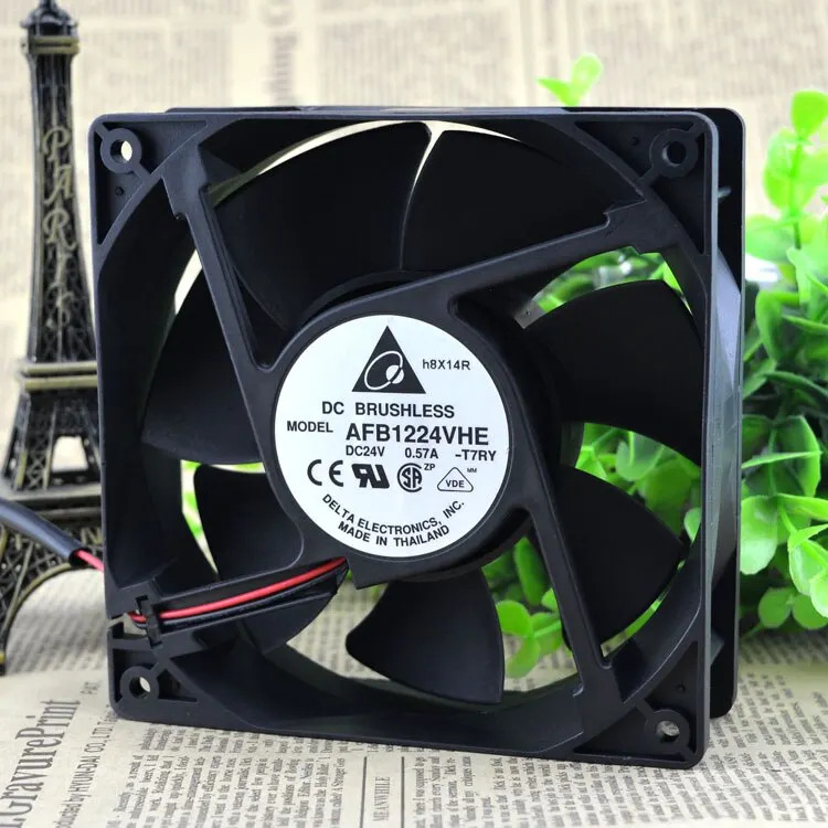 델타 AFB1224VHE 24V0.57A 12cm12038 변환기 냉각팬 2선