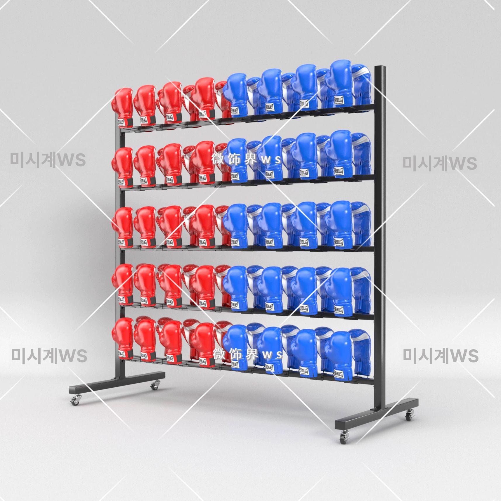 이동식 글러브 거치대 정리대 권투 스탠드 복싱 진열 양면 걸이 30개 125x60x188cm - 상세 이미지 2