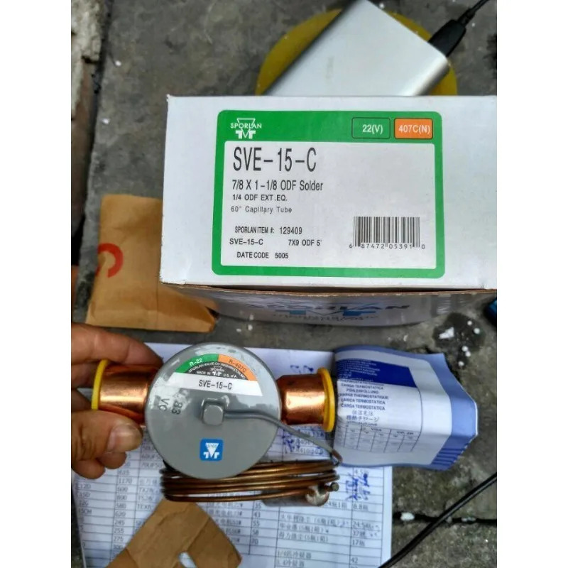 SPORLAN 냉동 팽창 밸브 SVE15C SVE20C15 20 냉장기용