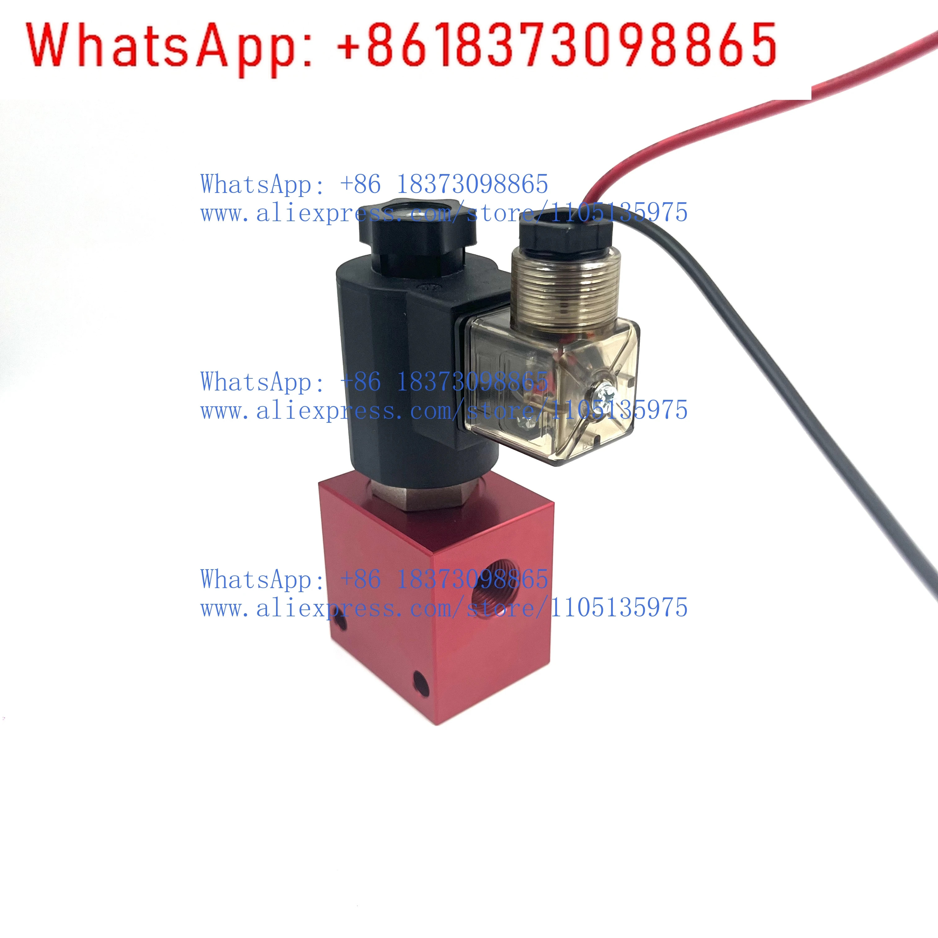 DC 12V 24V 코일 G1/2 G3/8 포트 유압 블록 V3068 카트리지 밸브 솔레노이드 2위치 2방향
