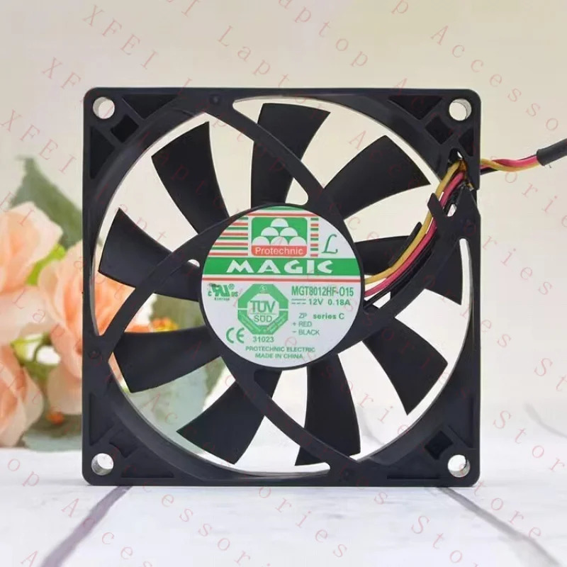 C M8012HF-015 8015 DC12V 0.18A 8CM 3선 무음 냉각팬
