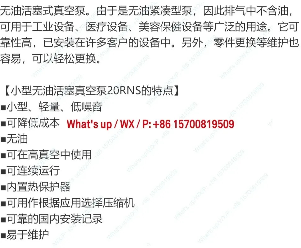 액세서리 소형 진공 펌프 20RNS DC12V