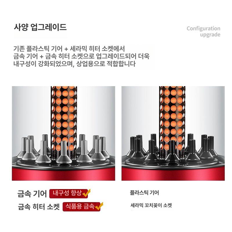회전그릴 원통 전기 자동 회전 무연 투명 강화 유리 스테인리스 수직형 꼬치구이 양꼬치 12B 라피레드 - 상세 이미지 4