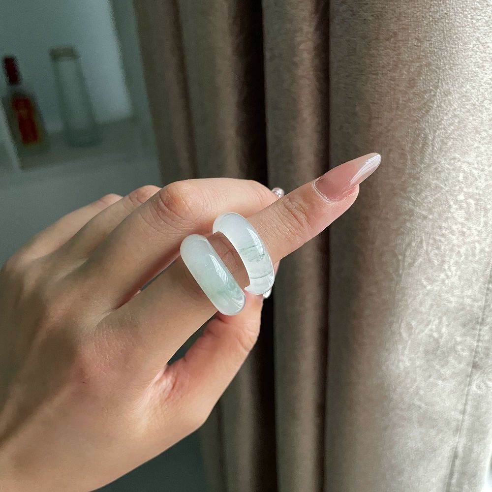 옥가락지 커플링 여성 옥반지 옥구슬 마노 금상석 한복 주얼리 결혼식 돌잔치 - 상품 이미지