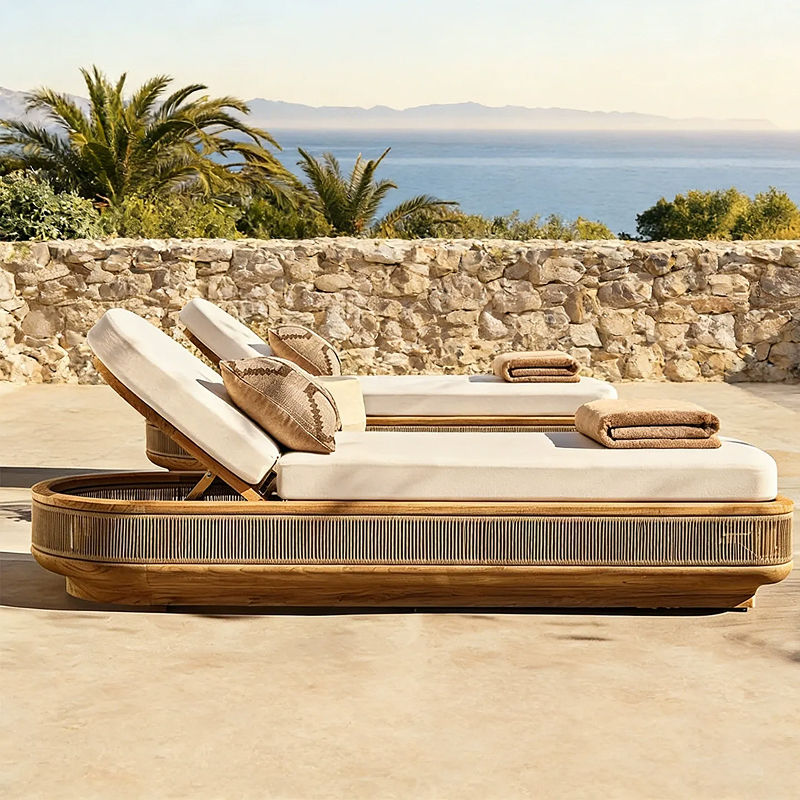 아르보라 티크 아웃도어 라운지 소파 Arbora Teak Lounge Sofa - 상세 이미지 5