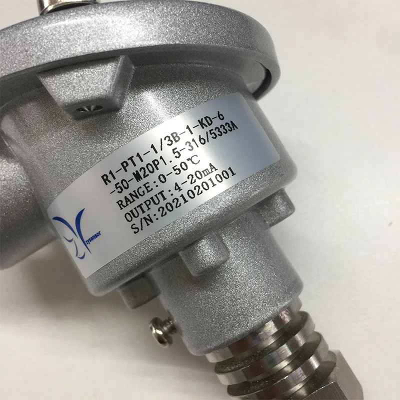 ZYSENSOR 온도 센서 0-50  전류 출력 6MM 50MM M20P1.5 PR5333A 포함
