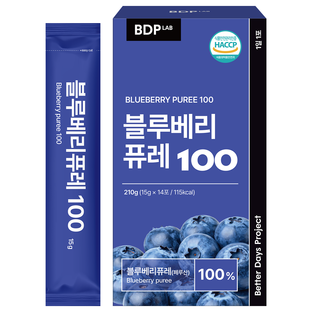비디피랩 블루베리 퓨레 100% NFC 블루베리즙 스틱 14포, 1개 - 상품 이미지