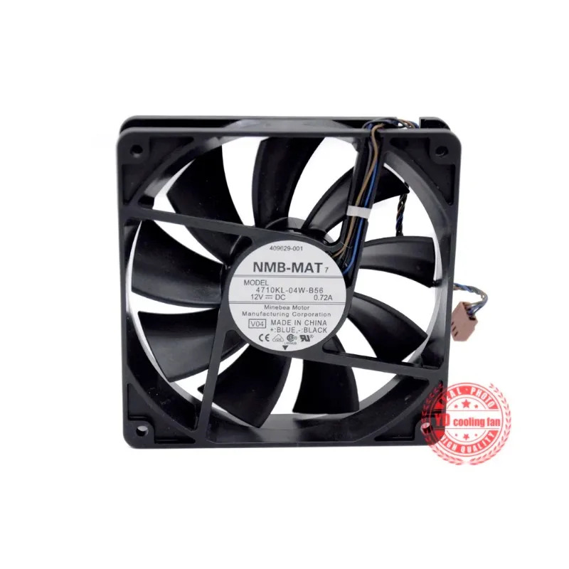 JFG For NMB-MAT Minebea 4710KL-04W-B56 12CM 12V 0.72A 4PIN PWM 온도 제어 1쿨링 팬