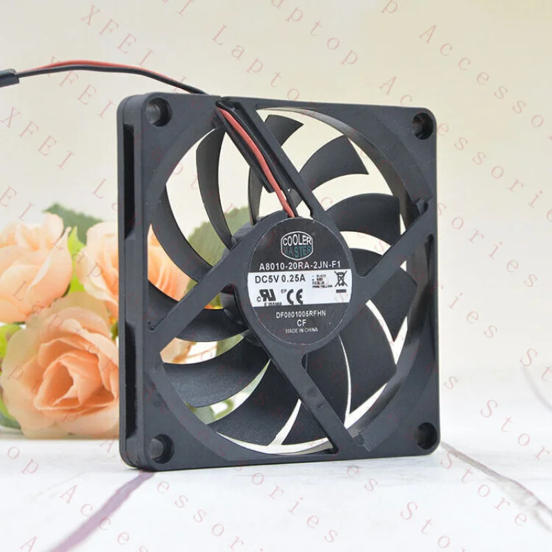 C 1X 마스터 A8010-20RA-2JN-F1초박형 냉각팬 5V 0.25A 2선 80x80x10mm