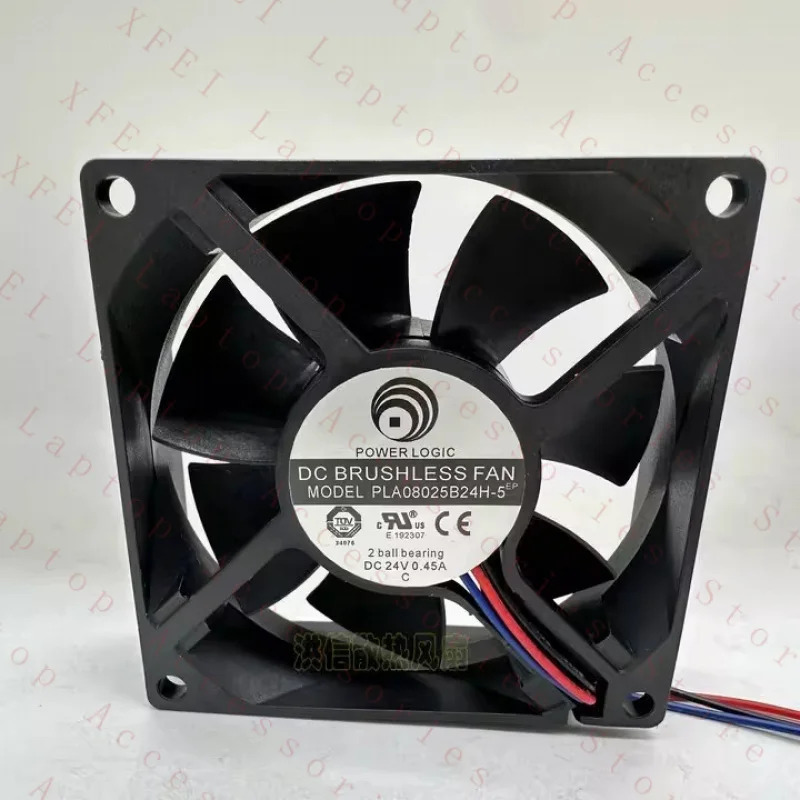 C 파워 로직 팬 PLA08025B24H-5 DC24V 0.45A 8025 80x25MM 3선 냉각팬