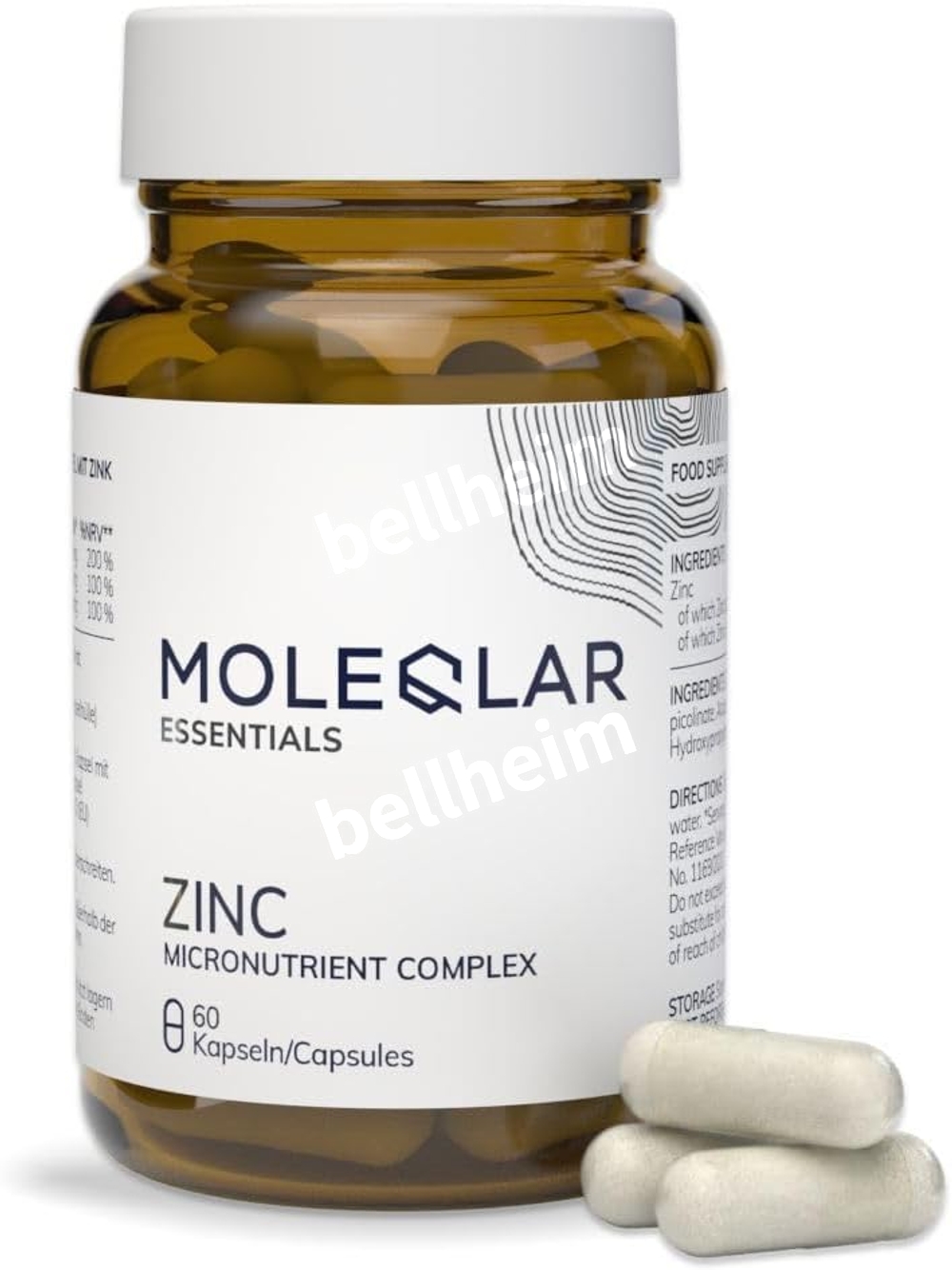 몰레클라 아연 캡슐 60정, 20mg, 비건 - 상품 이미지