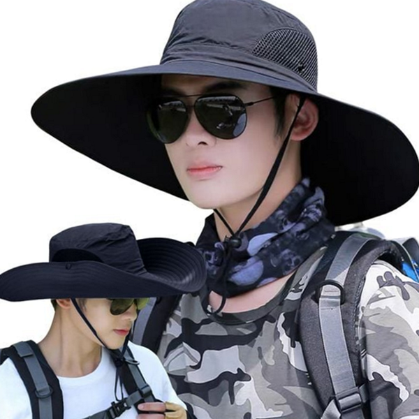 사파리 야외 활동 모자 스트랩 챙 넓은 모자 캠핑 남성 - 상품 이미지