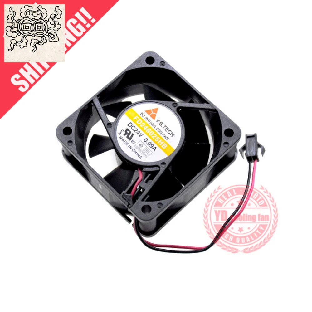 JFG Y.S.TECH FD246025HB 24V 0.09A 6025 6CM 주파수 변환기 냉각팬용