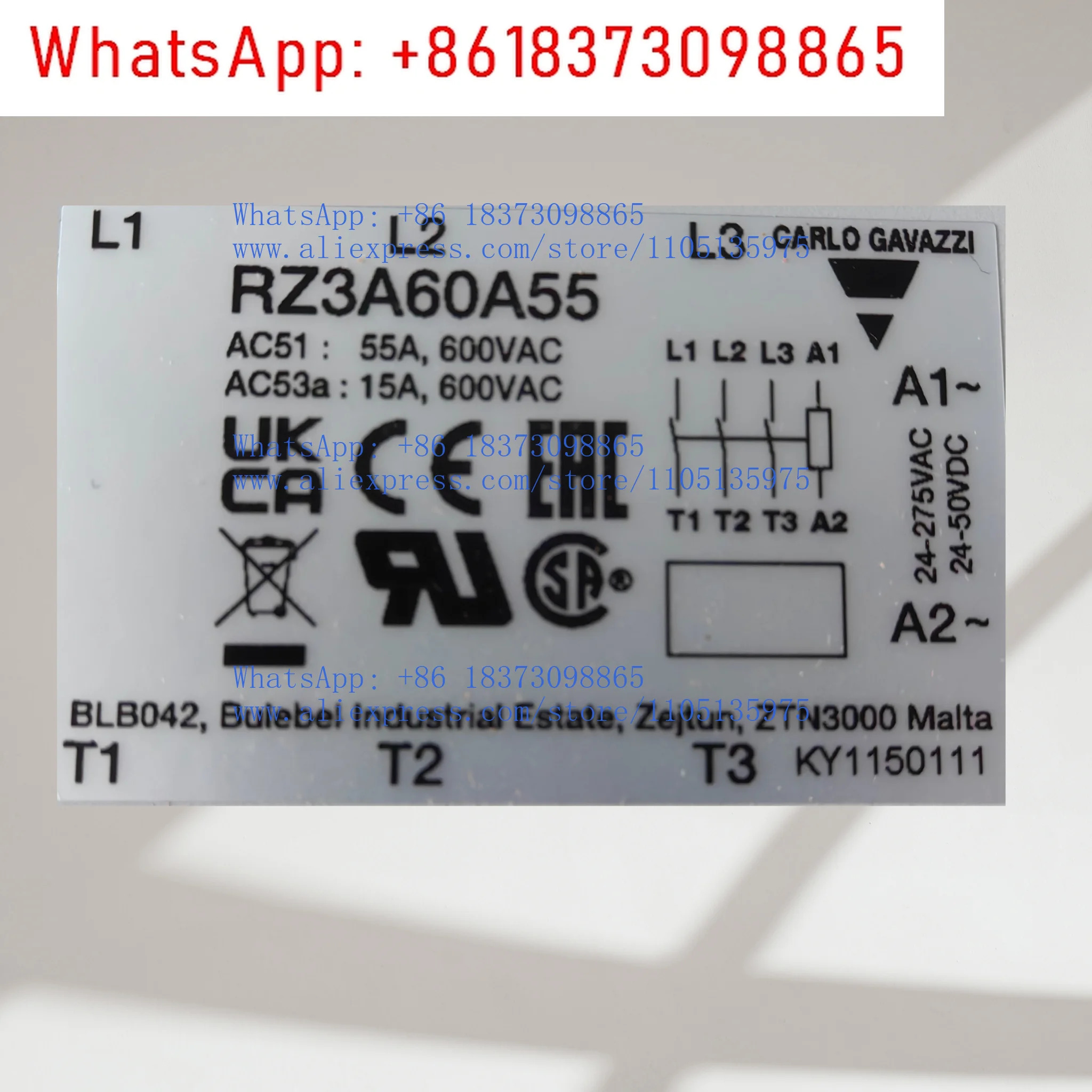 RZ3A60A55/25P/75P 구리 피복 기술 AC 제어 3상 솔리드 스테이트 릴레이 Jiale 오리지널