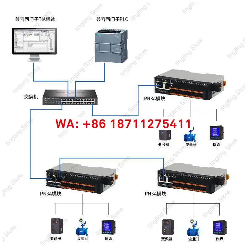 Emoxun Profinet 원격 IO 모듈 PN 분산 스위치 아날로그 온도 인코더 PN3A