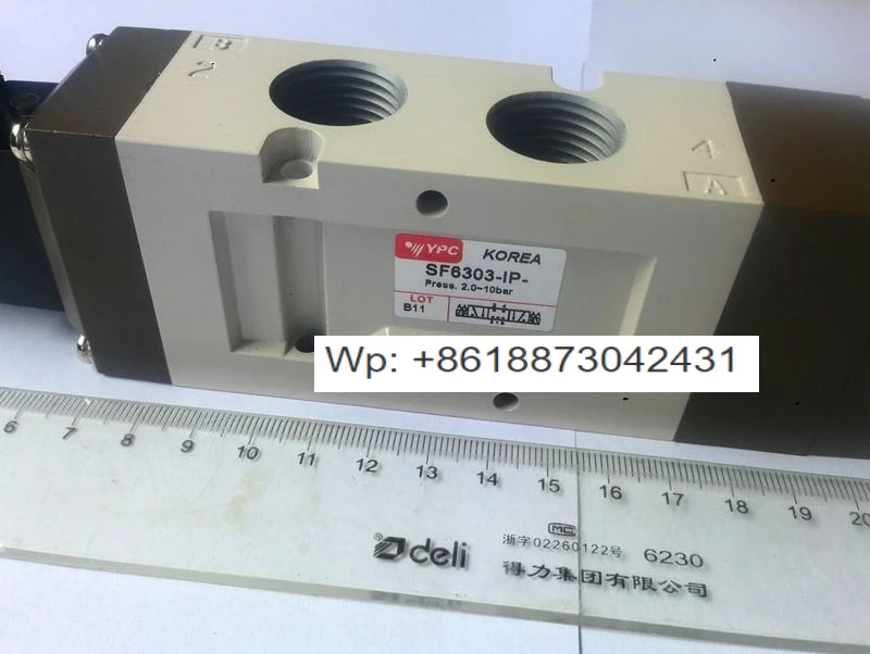 YPC 솔레노이드 밸브 SF6303-IP 미들 씰 DC24V/AC220V 5위치 티형