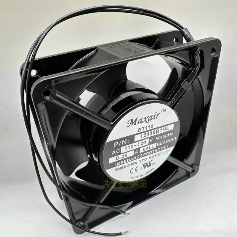 Maxair BT110 팬 P/N 12038B1HL 110-120V 0.26A 120x38MM 알루미늄프레임