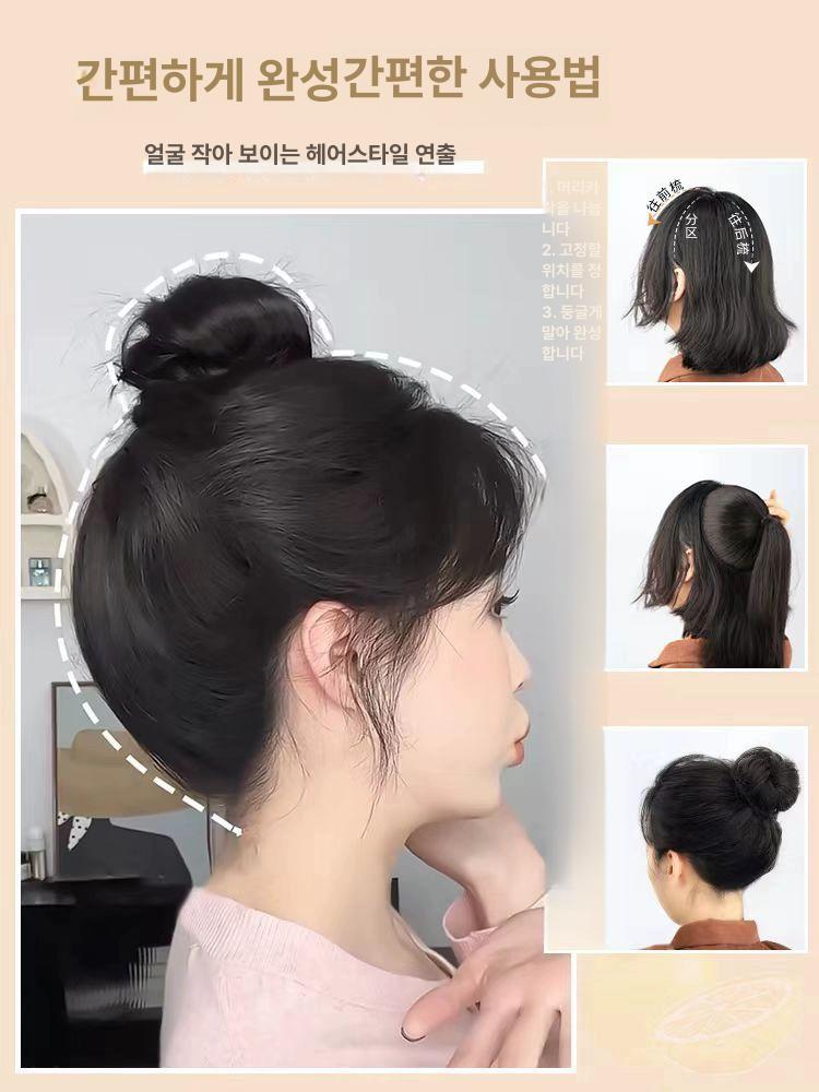 뒤통수 머리뽕 똥머리 25cm 35cm 헤어 묶음머리 메인 이미지 스타일+스펀지 BB 클립 2개 - 상세 이미지 4