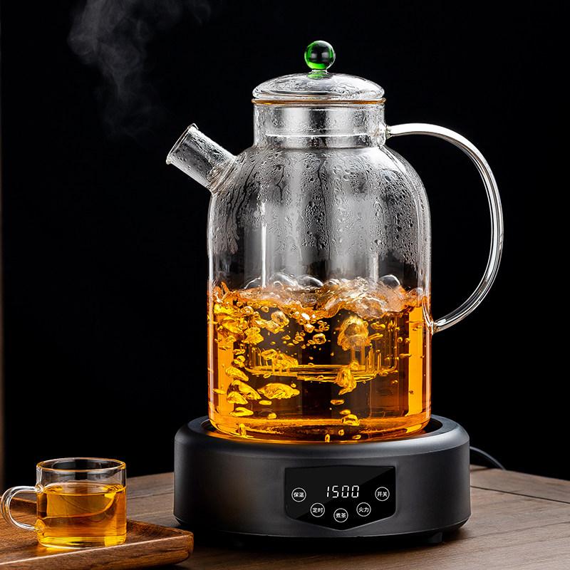 대용량 직화 유리주전자 찻주전자 내열 투명한 블랙 스토브+대형 1800ml 미포함 세트 1L 이상 - 상세 이미지 3