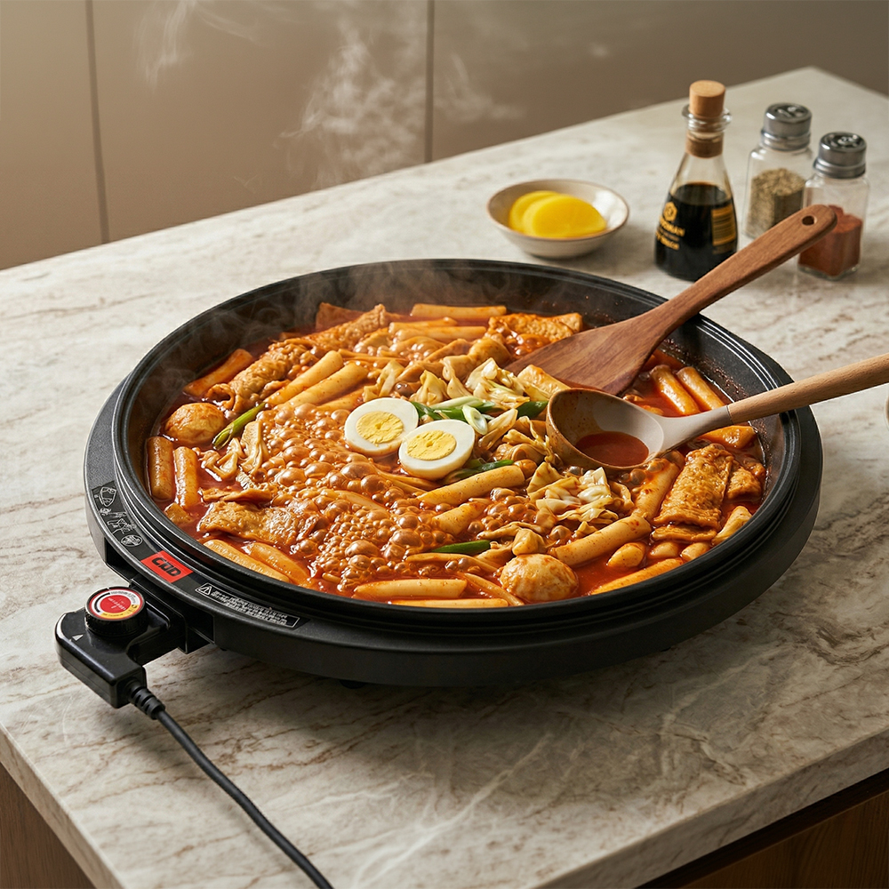 더모아플러스샵 원형 피자팬 전기 프라이팬 부침기 특대형 450mm - 상세 이미지 5