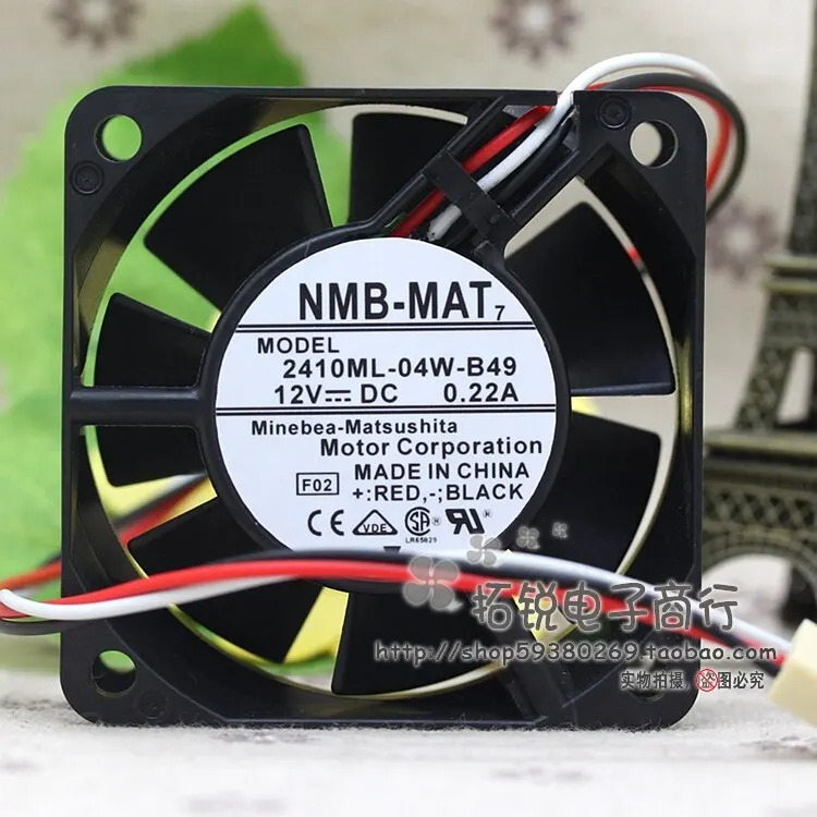 NMB 2410ml-04w-B49 6025 6cm 12V 0.22a 3선 속도 이볼 팬