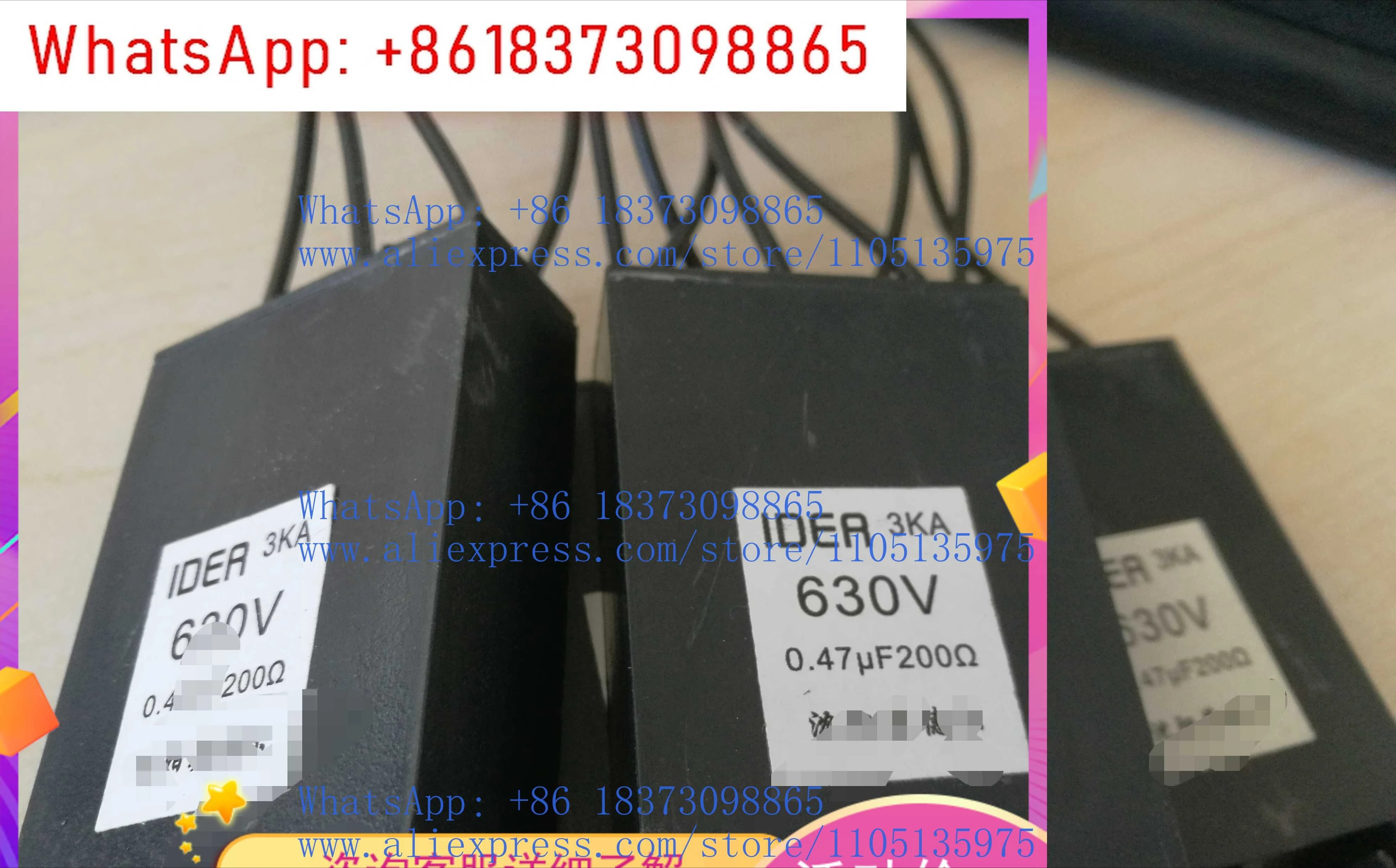 IDEA 수치 제어 0.47uf 200 630v 3kA 3상 아크 소화기 삼선 저항-커패시턴스 흡수기