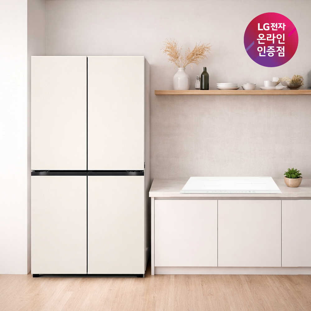 LG 디오스 오브제컬렉션 매직스페이스 냉장고 + LG 디오스 인덕션 (T876MEE111 + BEI3QKHLOE)