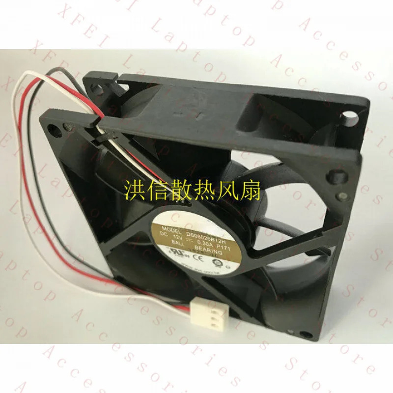 C DS08025B12H 이볼 냉각팬 DC12V 0.30A 3선 80x80x25mm 8025