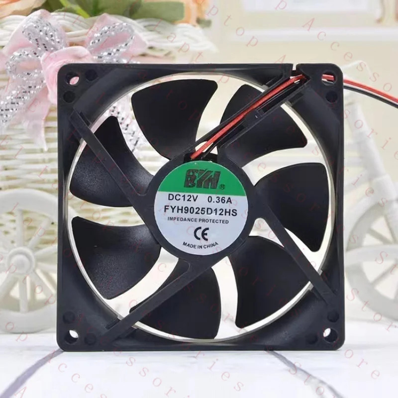 FYH FYH9025D12HS DC12V 0.36A 9225 9.2CM 2선식 냉각팬