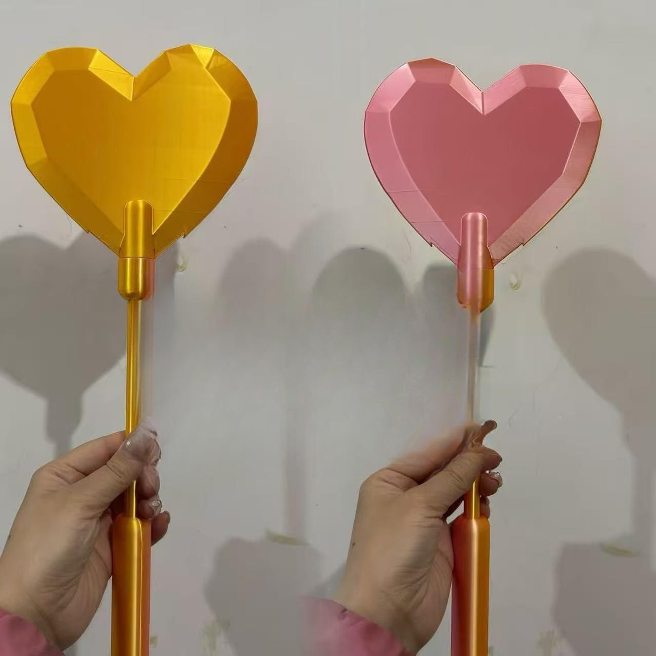 요술봉 카드케이스 하트 요술지팡이 카드홀더 인싸템 터치 결제기 핑크골드 투톤 하트 - 메인 이미지